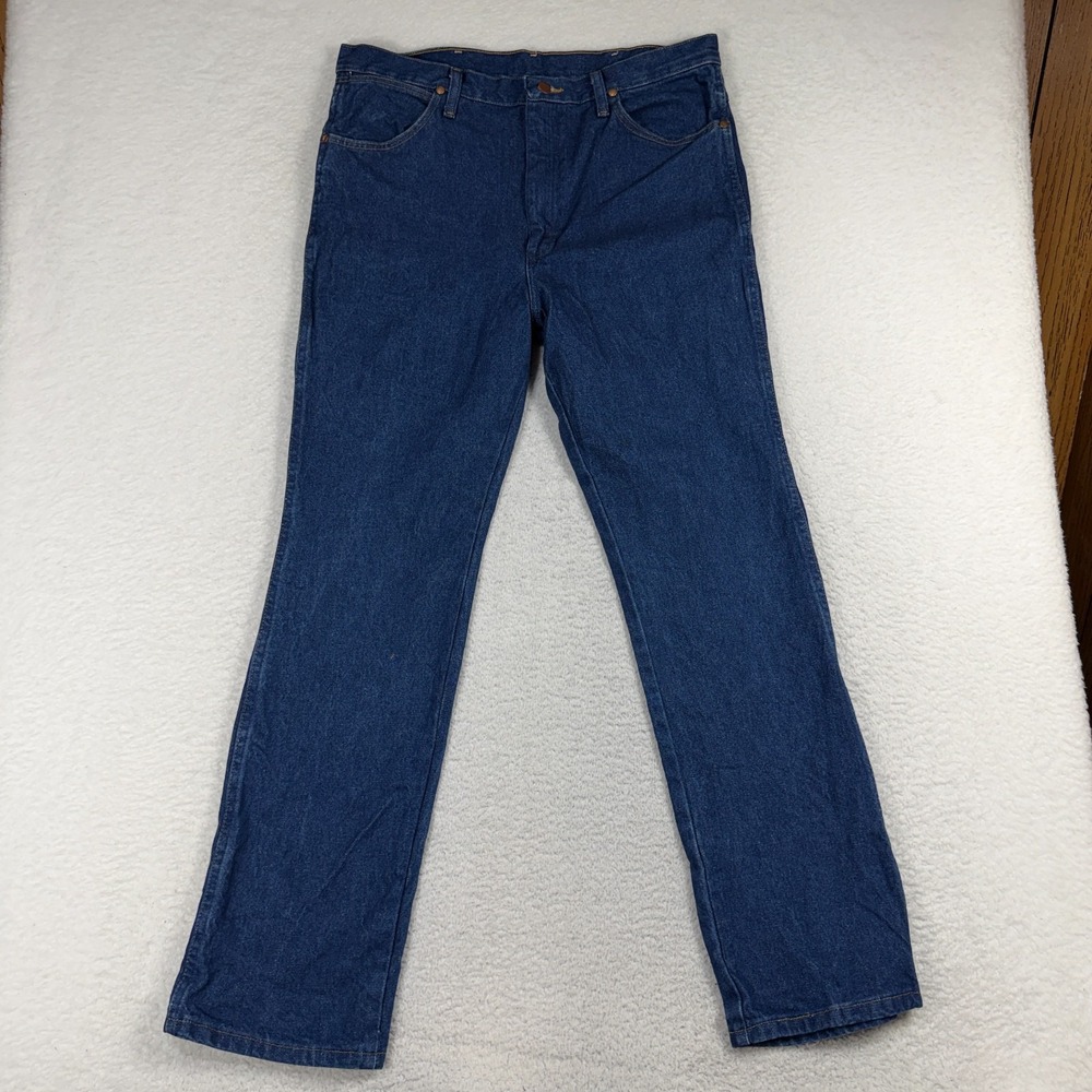 Wrangler Jeans Mens 35x32 (36x32) Blue Straight Cowboy Denim Western 936PWD